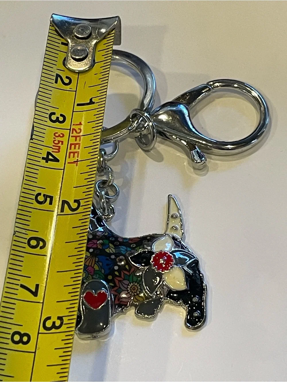 Enamel Metal Scottish Terrier Dog Keychain / Key Ring #0247